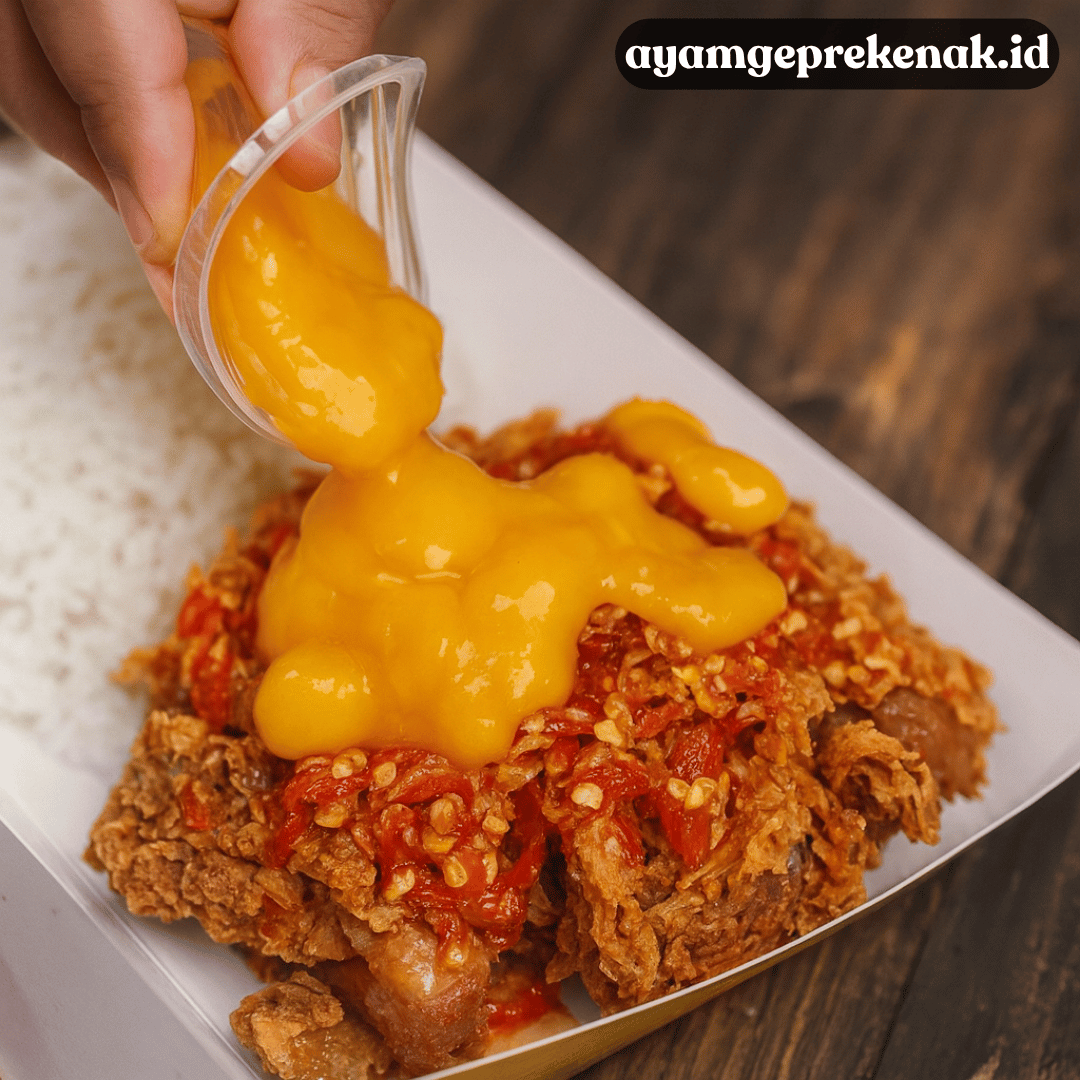 Resep Ayam Geprek Saus Keju Kekinian yang Super Lumer