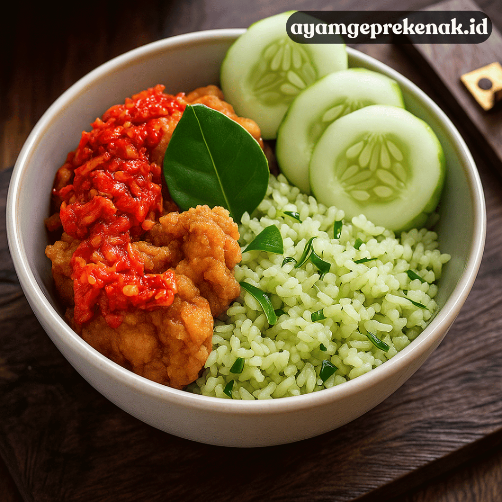 nasi daun jeruk dan ayam geprek