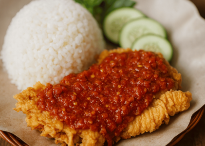 Ayam Geprek Sambal Terasi, Aromanya Bikin Nagih