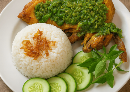 Ayam Geprek Sambal Ijo, Pedas Segar Menggoda