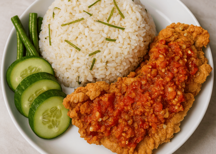 Ayam Geprek Daun Jeruk, Pedas Wangi Bikin Nagih