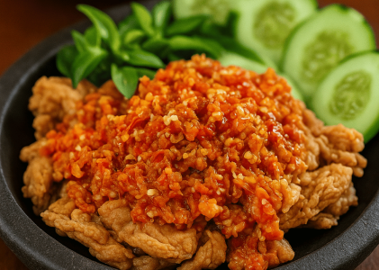 Ayam Geprek Enak dengan Sambal Korek Pedas Nampol!
