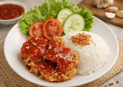 Ayam Geprek Saus Korea Pedas Manis, Resep Viral Bikin Nagih