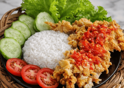 Ayam Geprek Lalapan Komplit, Sensasi Warung Sunda Juara