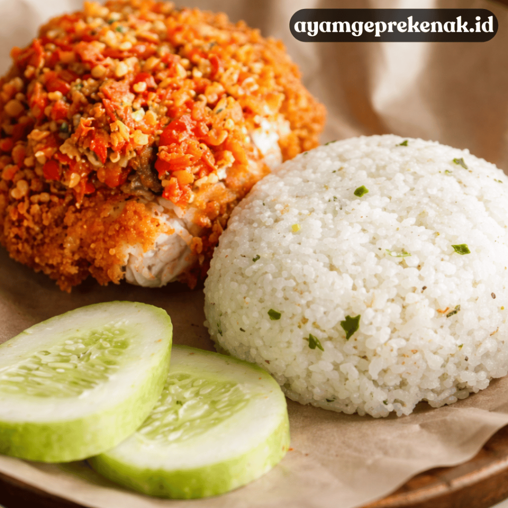 ayam geprek nasi daun jeruk