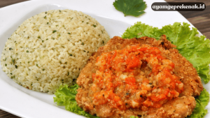 ayam geprek nasi daun jeruk